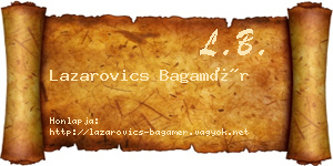 Lazarovics Bagamér névjegykártya